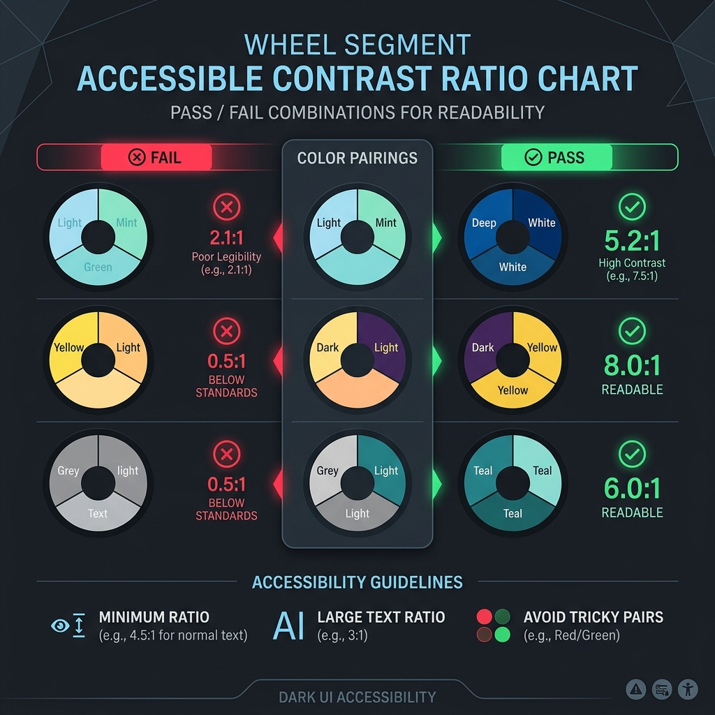 Accessible color contrast ratio chart