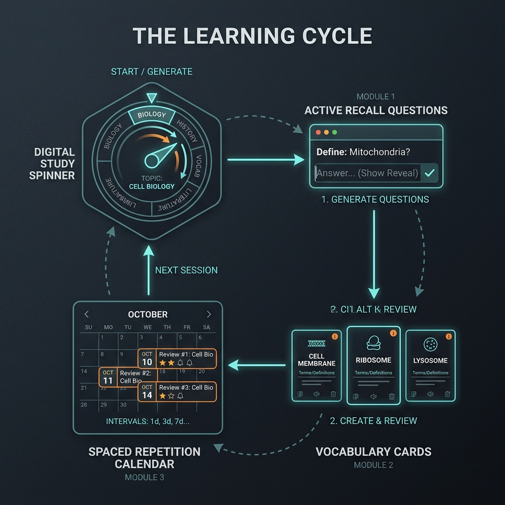 Study spinner learning cycle diagram