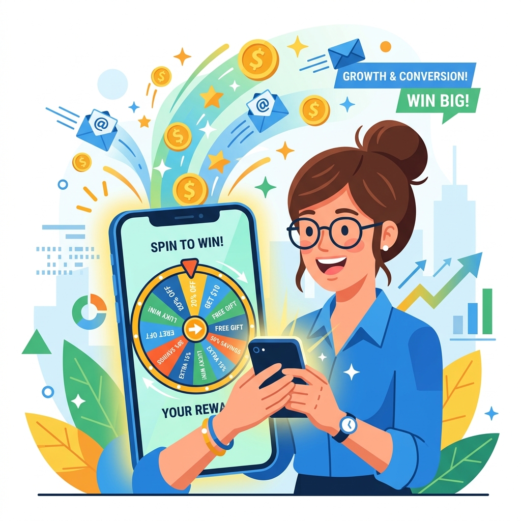 High conversion rate e-commerce mobile web design spinner illustration